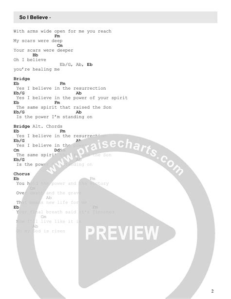 So I Believe (Live) Chords PDF (FC Music) - PraiseCharts