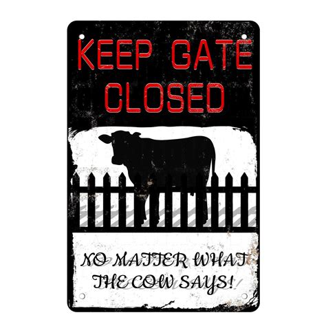 Warning Sign Cow Outdoor Keep The Gate Closed No Matter | Desertcart INDIA