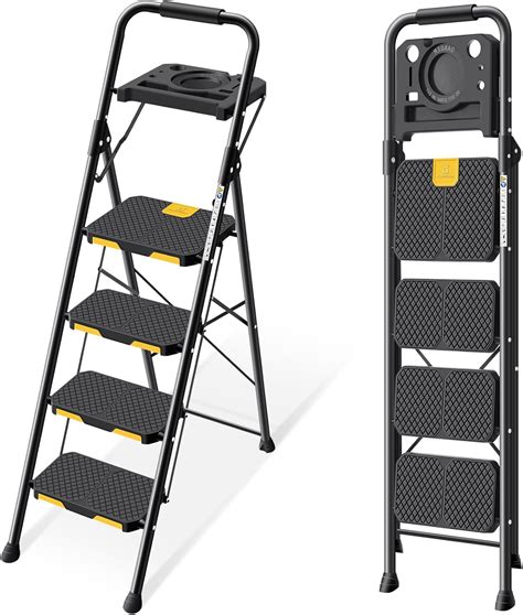 KINGRACK 4-Step Folding Ladder with Tool Platform Instruction Manual ...