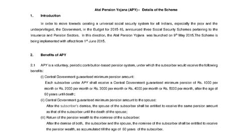 Atal Pension Yojana (APY) Scheme Overview and Benefits - Studocu