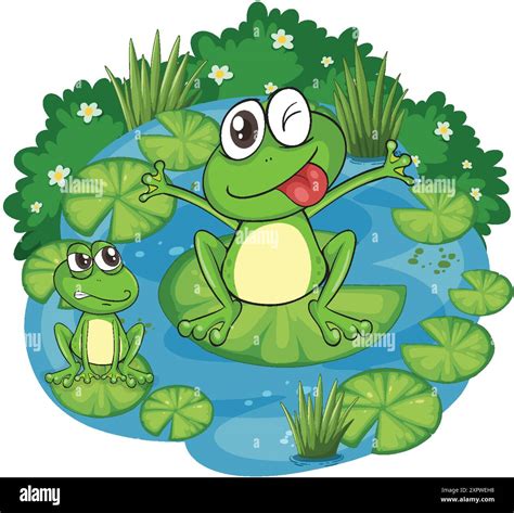 Lily pads pond Stock Vector Images - Alamy