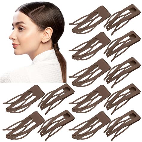 Chinco 24 Pcs Double Grip Hair Clips Metal Snap Clips Women Barrettes ...