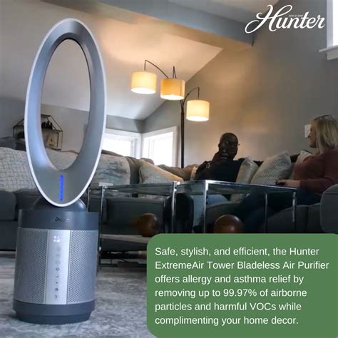 Hunter HPF520 ExtremeAir Tower Bladeless Air Purifier | Hunter Pure Air