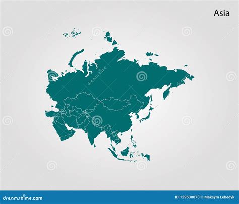 Map of Asia. Vector Illustration. World Map Stock Illustration - Illustration of earth, china ... - map of asia vector
