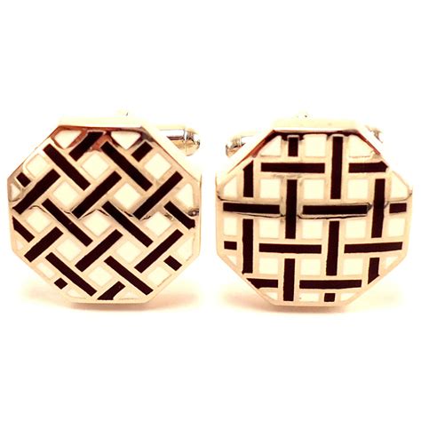 Peluche Octagon Enamel Cufflinks for Men