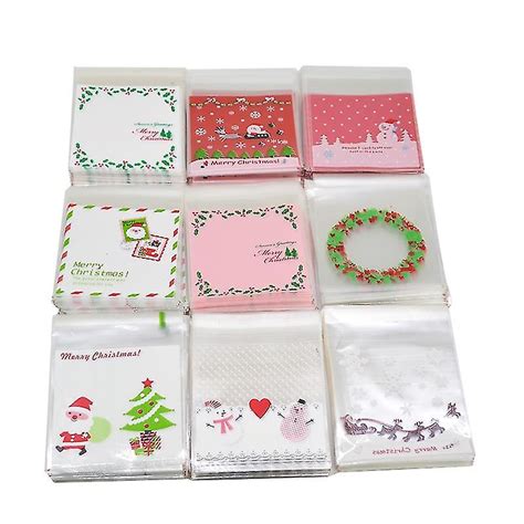 50100pcs 10x10cm Christmas Candy Bags Santa Claus Cookies Snack Food ...