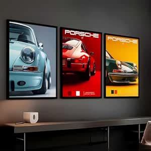 HOTHOUSE Big Porsche 911 Car Framed Posters Gift Items for Boys Room ...