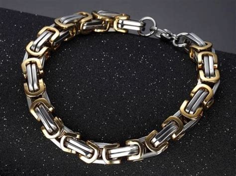 Buy University Trendz Silver & Gold Plated Stainless Steel Bracelet For ...