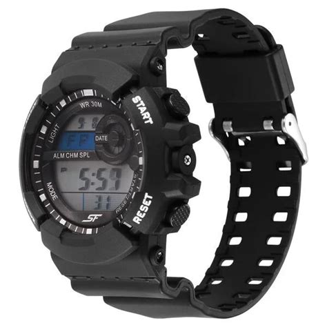 SF Sporty Digital Black Dial Polyurethane Strap Watch for Men 77130pp0 ...