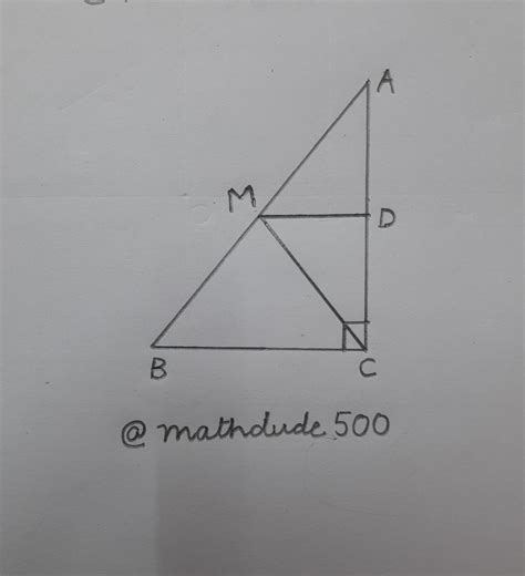 ABC is a triangle right angled at C. A line through the mid-point M of ...