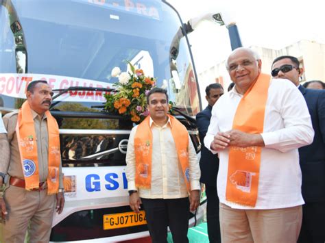 Gujarat CM Flags Off Mahakumbh Bus to Prayagraj; Daily AC Volvo Service ...
