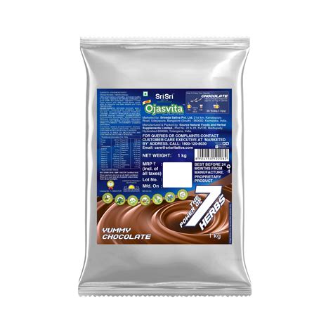 Ojasvita Chocolate - Sharp Mind & Fit Body 1kg (Refill Pack) – Sri Sri ...