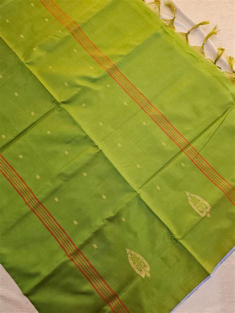 Chinnalampattu Saree - Blue with Green – Looms Legacy
