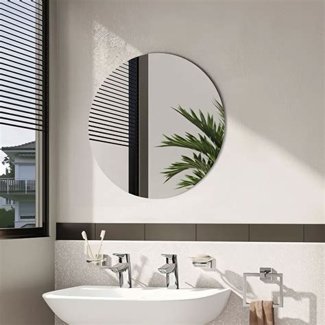 VitrA Chipboard Round Bathroom Mirror, Melamine Frame, 67663
