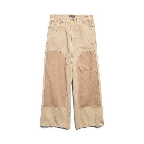 Pantaloni Baggy Ripped Off da Uomo in Beige | Balenciaga IT