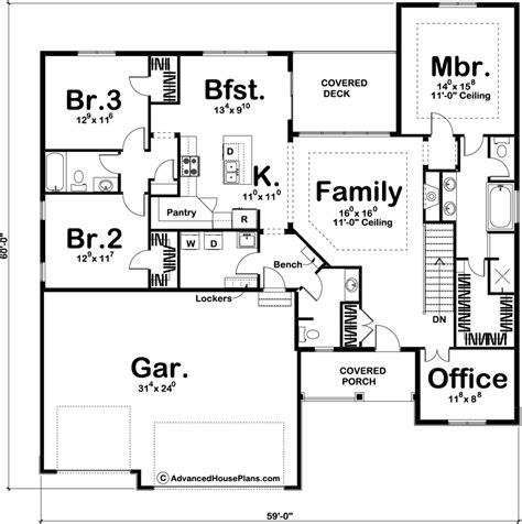 1 Story Craftsman House Plan | Sellhorst | Craftsman floor plans, Floor ...