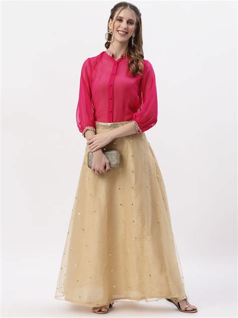 Georgette Sequin Embroidered Sheer Shirt – Mystudiorasa