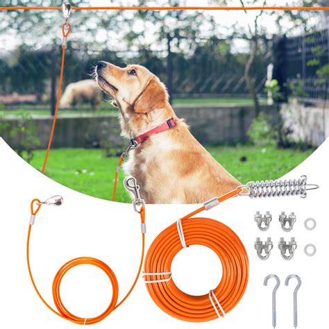 Dog Run Line Kits Amazon.com : Heavy Duty 50FT Dog Tie Out Run Cable