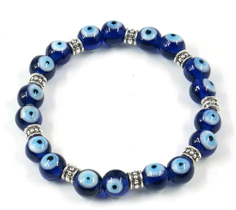 Buy Jaz? Handmade Evil Eye Protection Blue Beads 9mm Bracelet (Buri ...