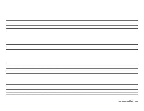 Printable Music Manuscript Paper - Printable Free Templates