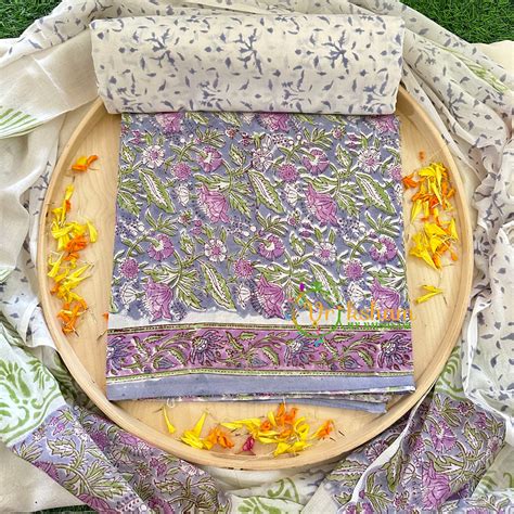 Floral Print Jaipur Cotton Suit Material Set-VS1029 – vrikshamindia