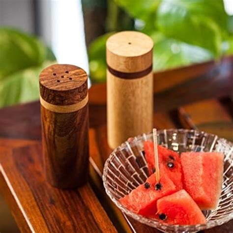 Buy ExclusiveLane Wooden Elegant Salt Pepper Set for Dining Table (45 ...