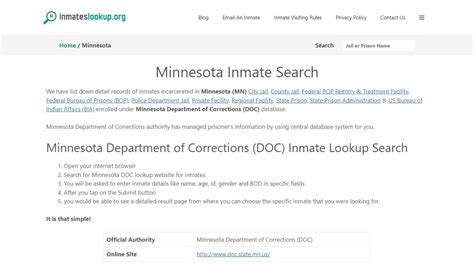 Mn Doc Offender Search