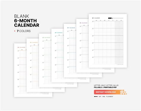 Download a Free 6 Month Calendar Template for Easy Planning