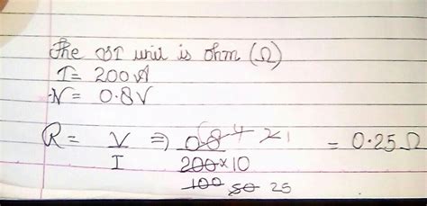 Name And Define S.I Unit Of Resistance . Calculate The Resistance Of a ...