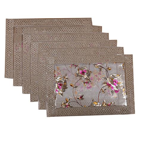 Buy Kuber Industries PVC 6 Pieces Laminated Dining Table Placemat Set ...
