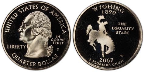 2007-S 25C Wyoming, DCAM (Proof) Washington 50 States Quarters - PCGS ...