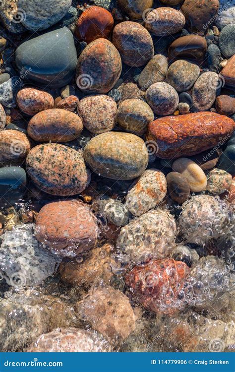 Lake Superior Stones and Surf in the Upper Peninsula of Michigan Stock ...