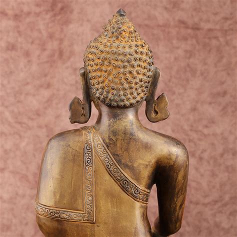 Buy Brass Buddha Antique Finish Statue | 13.5-inch - Budhshiv.com