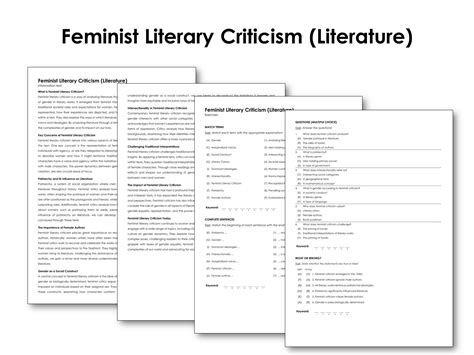 Feminist Literary Criticism (Literature) | Made By Teachers