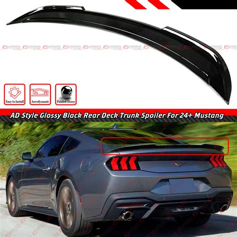 For 2024-25 Ford Mustang S650 Coupe AD Style Gloss Black Rear Deck Trunk Spoiler | eBay