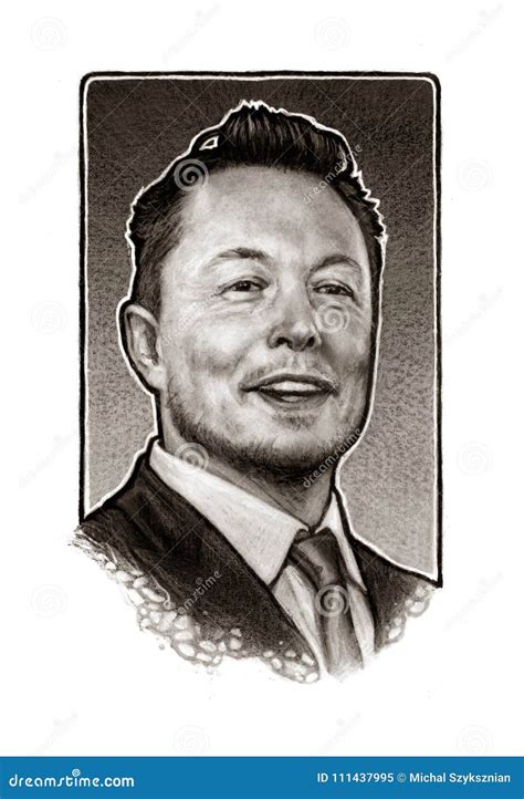 Elon Musk Portrait Illustration Editorial Image - Illustration of mars ...