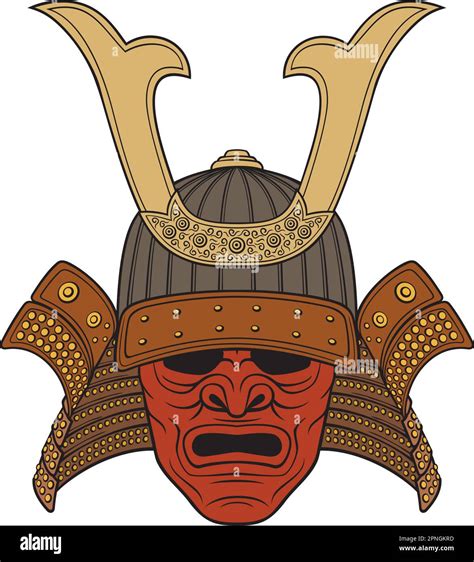 Ancient Japanese Samurai Armor Drawing