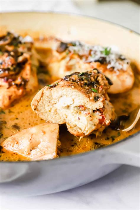 Gourmet Stuffed Chicken Marsala - Lena's Kitchen