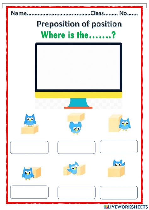 Image result for Position Preposition Worksheet