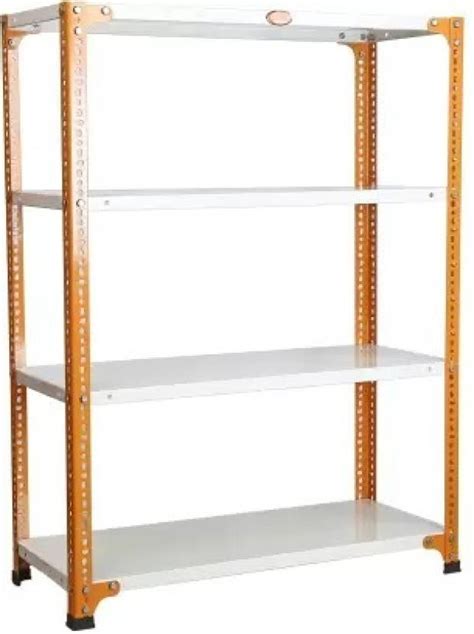 Premier Slotted Angle Rack CRC Sheet 4 Shelves 20Gauge (Ivory-Orange ...