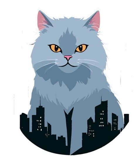 Cat vector art animal modern urban graphic illustration | Premium AI ...