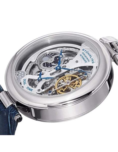Stuhrling Original Emperor's Grandeur Silver -127A.3315C2 Blue Alligat