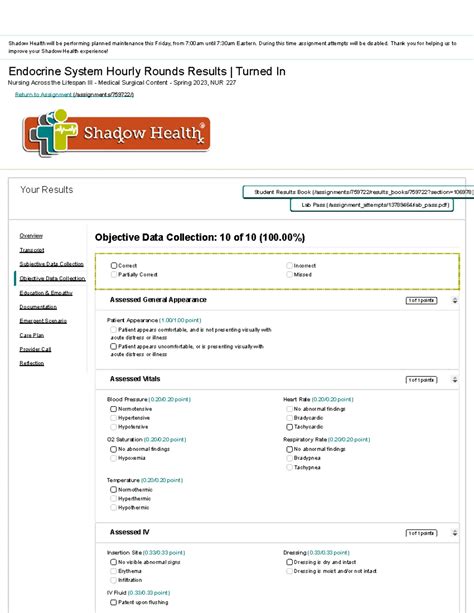 Sonia Best Perioperative Shadow Health subjective data - Perioperative ...