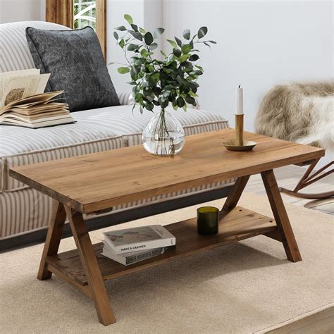 Amazon.com: HOKYHOKY Solid Wood Coffee Table - 42.5” Firwood Farmhouse ...