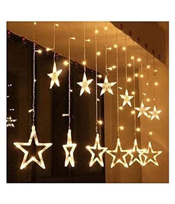 Buy SAV Amaze 12 Stars 138 LED 8 Flashing Glass Window Curtain String ...