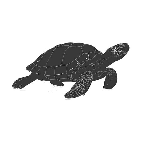 Silhouette turtle animal black color only full body | Premium AI ...
