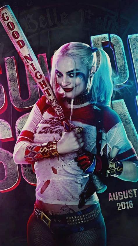 Download Suicide Squad Poster Harley Quinn Phone Wallpaper | Wallpapers.com