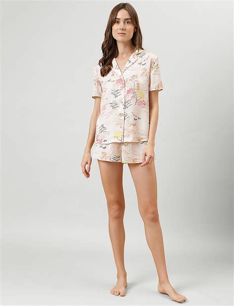 Buy Tropical Print Night Suit Set at Marks & Spencer