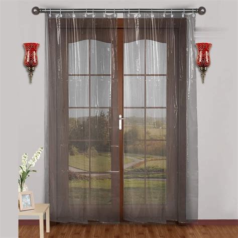 Buy CASA-NEST PVC Solid Ac Curtain Transaparent Economical, 9Ft Ft ...