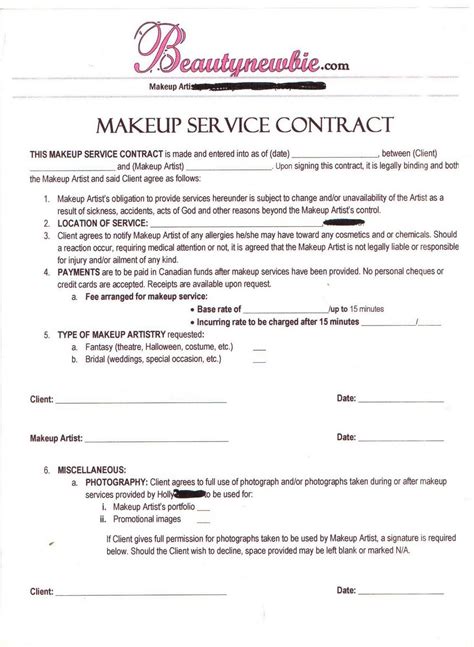 Hair Salon Employment Contract Template